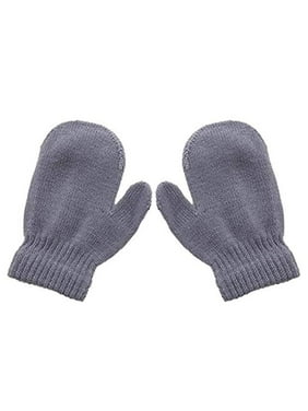 Toddler Kids Winter Warm Gloves Thicken Soft Plush Short Knitted Gloves With String Hang Neck Full Finger Mittens for 1-4Y Kids